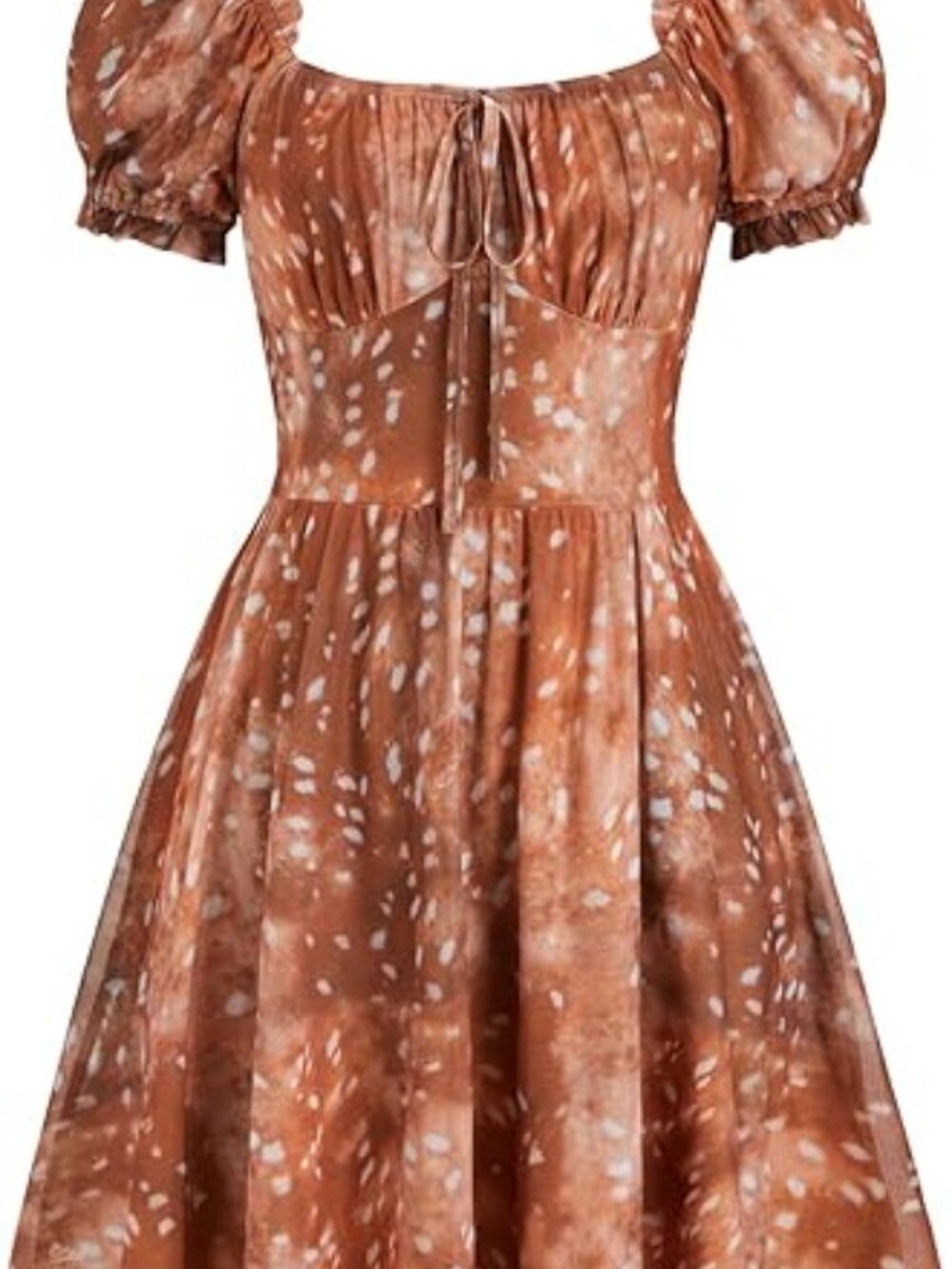 CIDER Square Neck Puff Short Sleeve Mini Dress